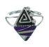 Magenta Turquoise Opal Water Wave Sterling Silver Southwest Ring Size 5-1/4 QX82143